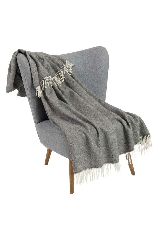 Apu Kuntur - Alpaka Decke - Fischgrat - 100% Baby-Alpaka